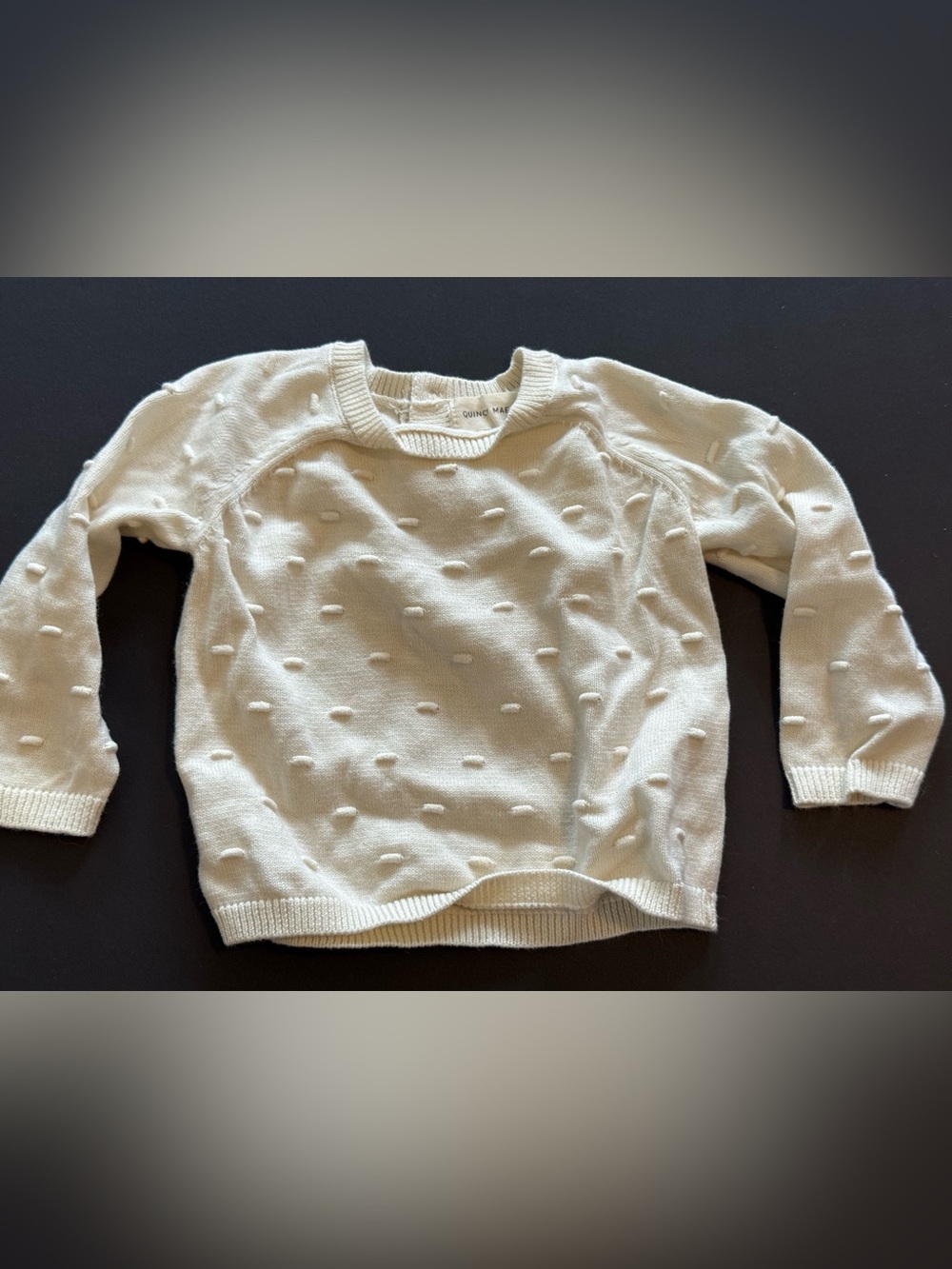 Quincy Mae Cream Knit Dot Sweater